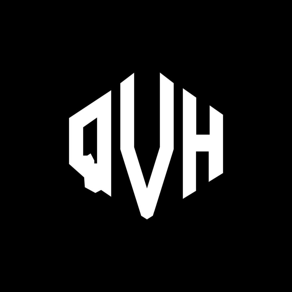 design del logo della lettera qvh con forma poligonale. qvh poligono e design del logo a forma di cubo. qvh modello di logo vettoriale esagonale colori bianco e nero. monogramma qvh, logo aziendale e immobiliare.