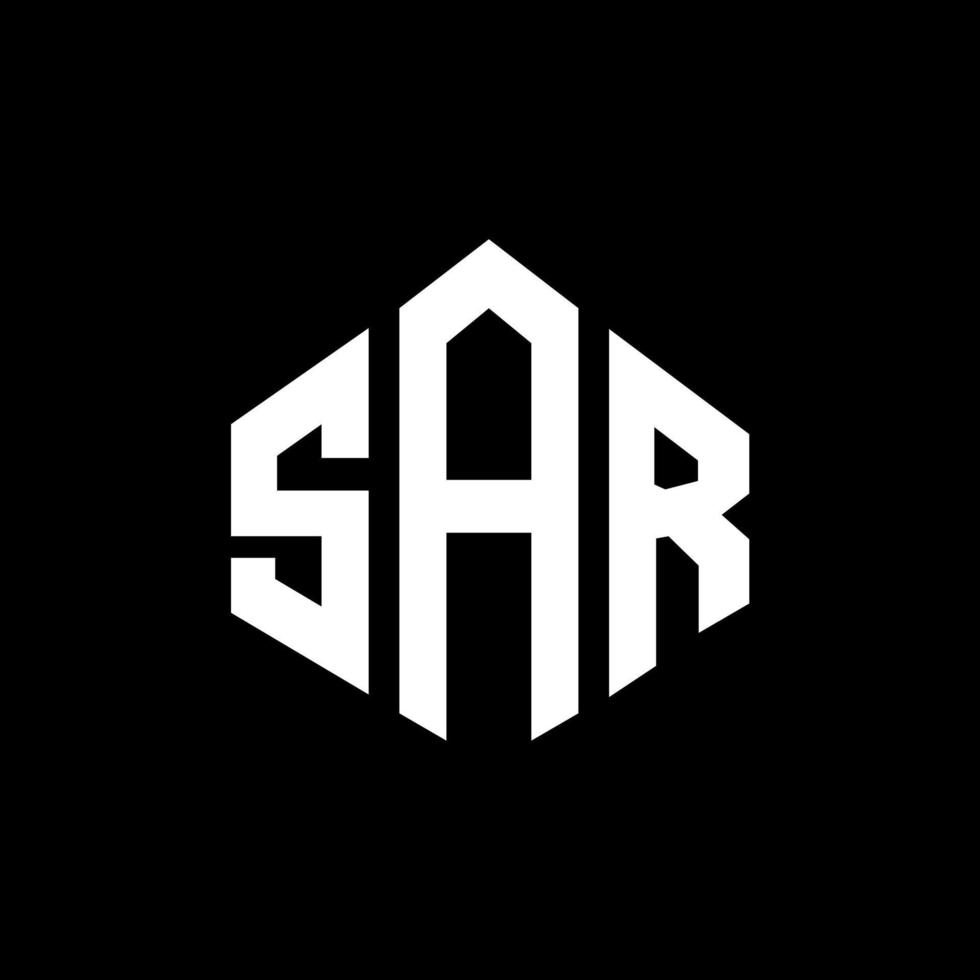 sar lettera logo design con forma poligonale. sar poligono e design del logo a forma di cubo. sar esagono vettore logo modello colori bianco e nero. monogramma sar, logo aziendale e immobiliare.