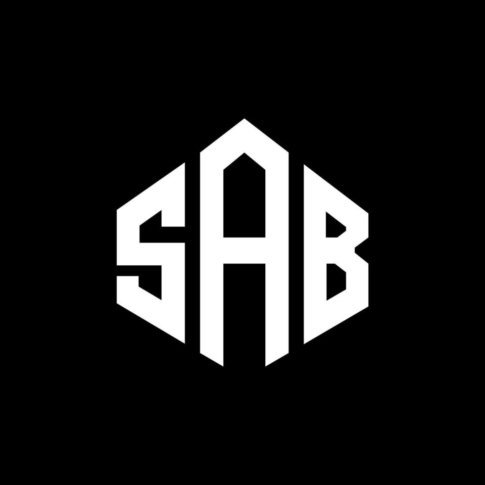 sab lettera logo design con forma poligonale. sab poligono e design del logo a forma di cubo. sab esagono vettore logo modello colori bianco e nero. monogramma sab, logo aziendale e immobiliare.