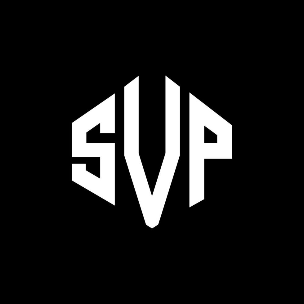 design del logo della lettera svp con forma poligonale. svp poligono e design del logo a forma di cubo. svp esagono vettore logo modello colori bianco e nero. monogramma svp, logo aziendale e immobiliare.