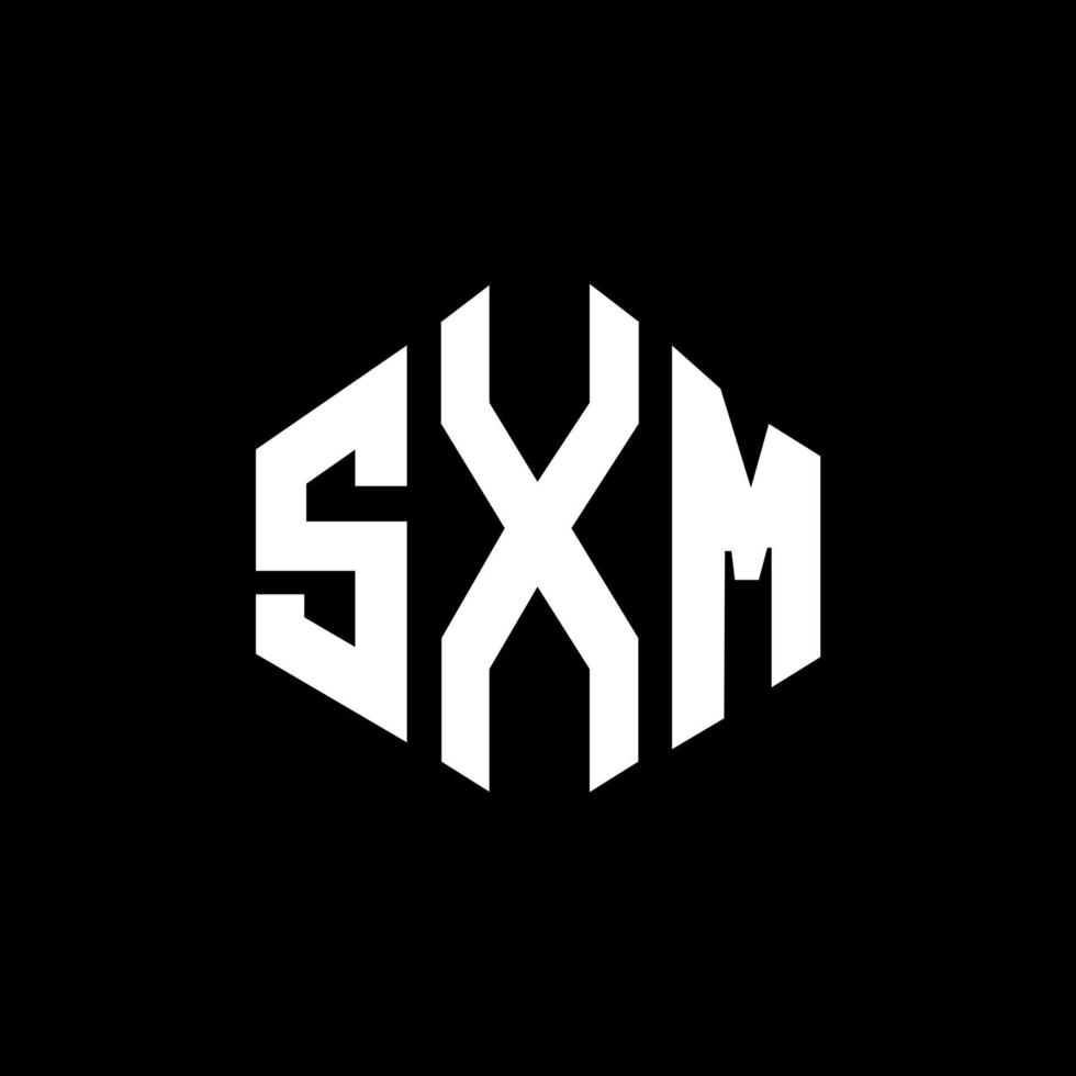 design del logo della lettera sxm con forma poligonale. sxm poligono e design del logo a forma di cubo. sxm modello di logo vettoriale esagonale colori bianco e nero. monogramma sxm, logo aziendale e immobiliare.