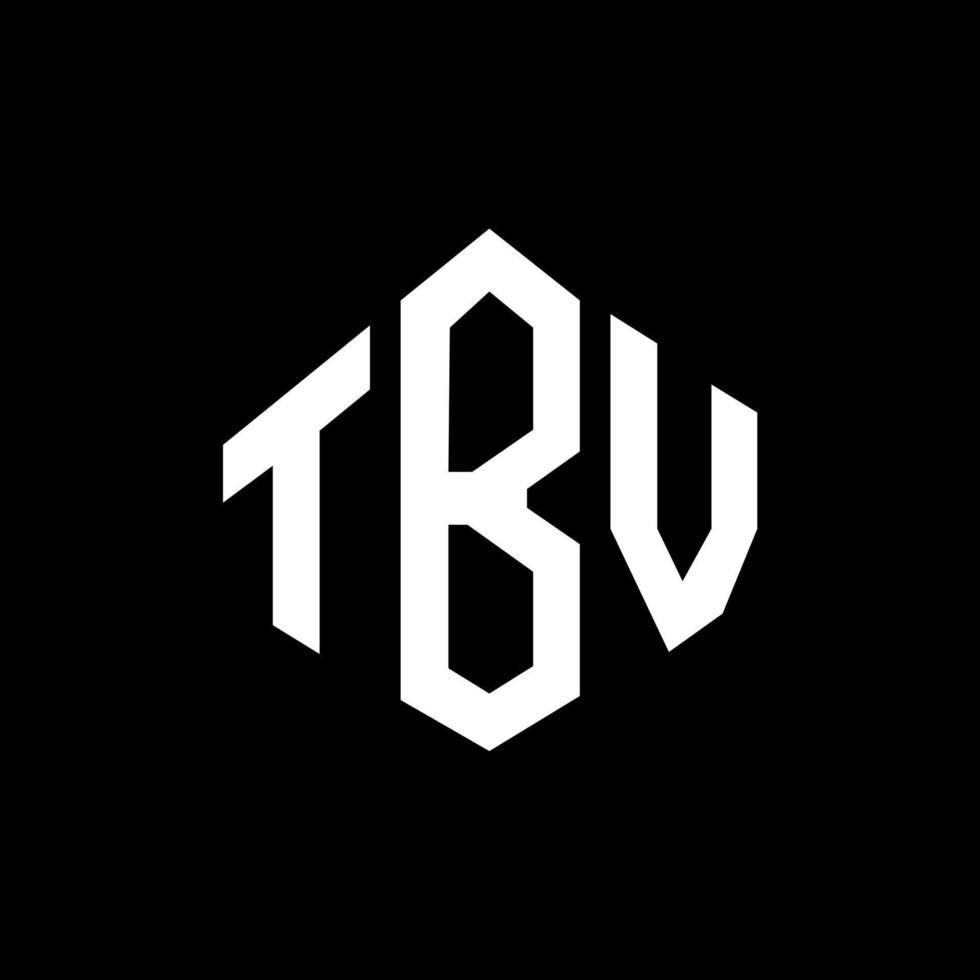 design del logo della lettera tbv con forma poligonale. tbv poligono e design del logo a forma di cubo. tbv modello di logo vettoriale esagonale colori bianco e nero. monogramma tv, logo aziendale e immobiliare.