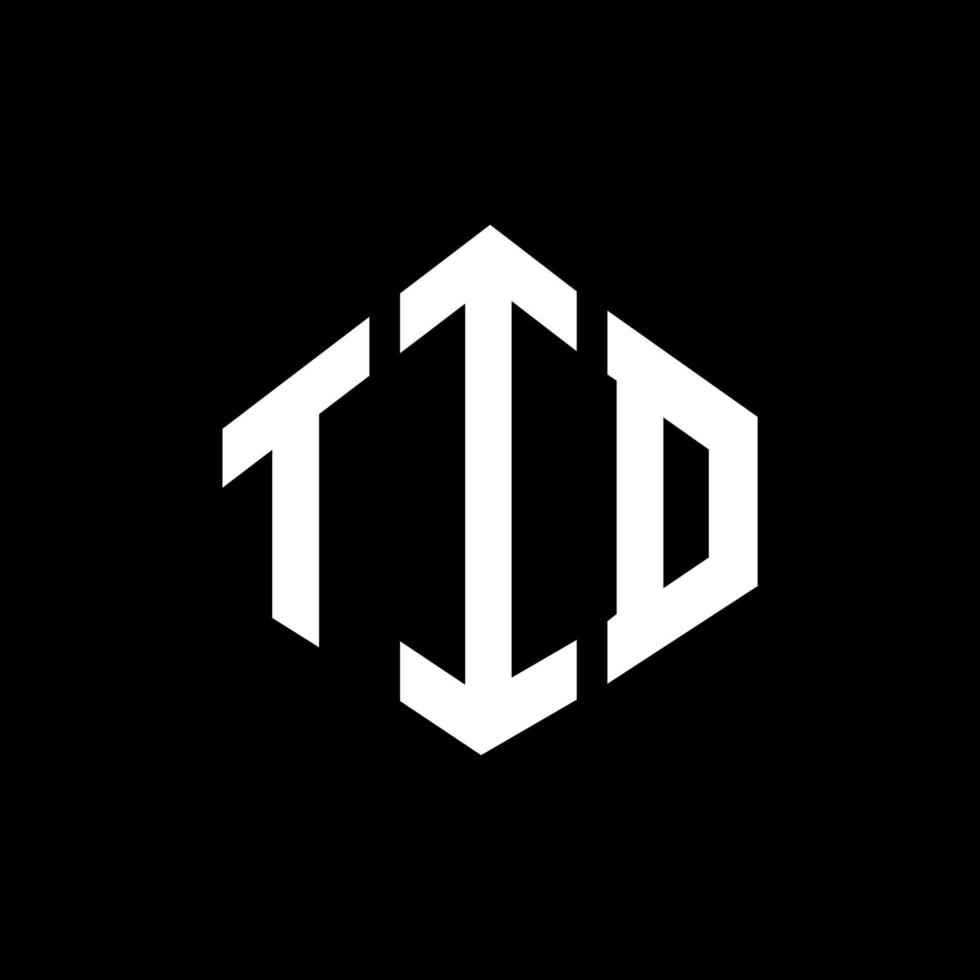 design del logo della lettera tid con forma poligonale. design del logo a forma di poligono e cubo tid. colori bianco e nero del modello di logo di vettore di esagono tid. monogramma tid, logo aziendale e immobiliare.