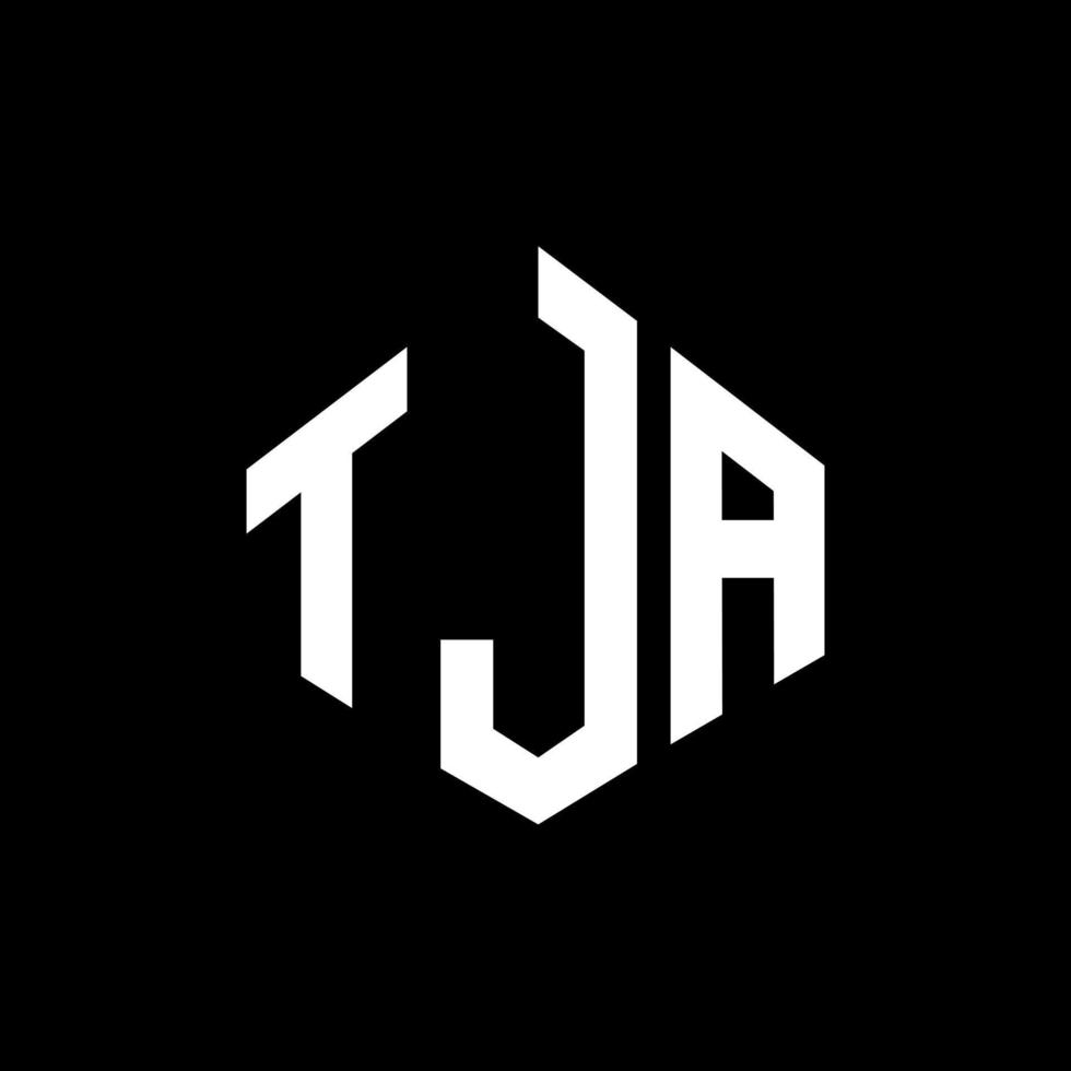 tja lettera logo design con forma poligonale. tja poligono e design del logo a forma di cubo. tja modello di logo vettoriale esagonale colori bianco e nero. monogramma tja, logo aziendale e immobiliare.