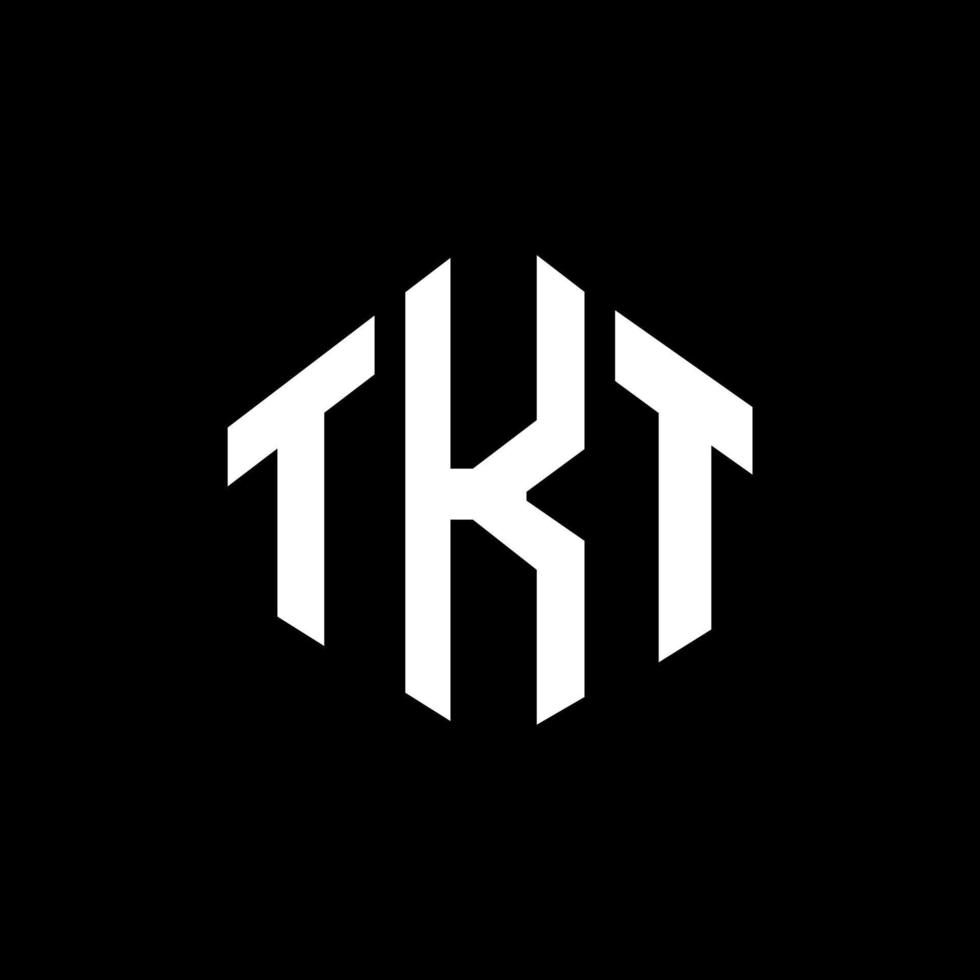 design del logo della lettera tkt con forma poligonale. tkt poligono e design del logo a forma di cubo. tkt modello di logo vettoriale esagonale colori bianco e nero. monogramma tkt, logo aziendale e immobiliare.