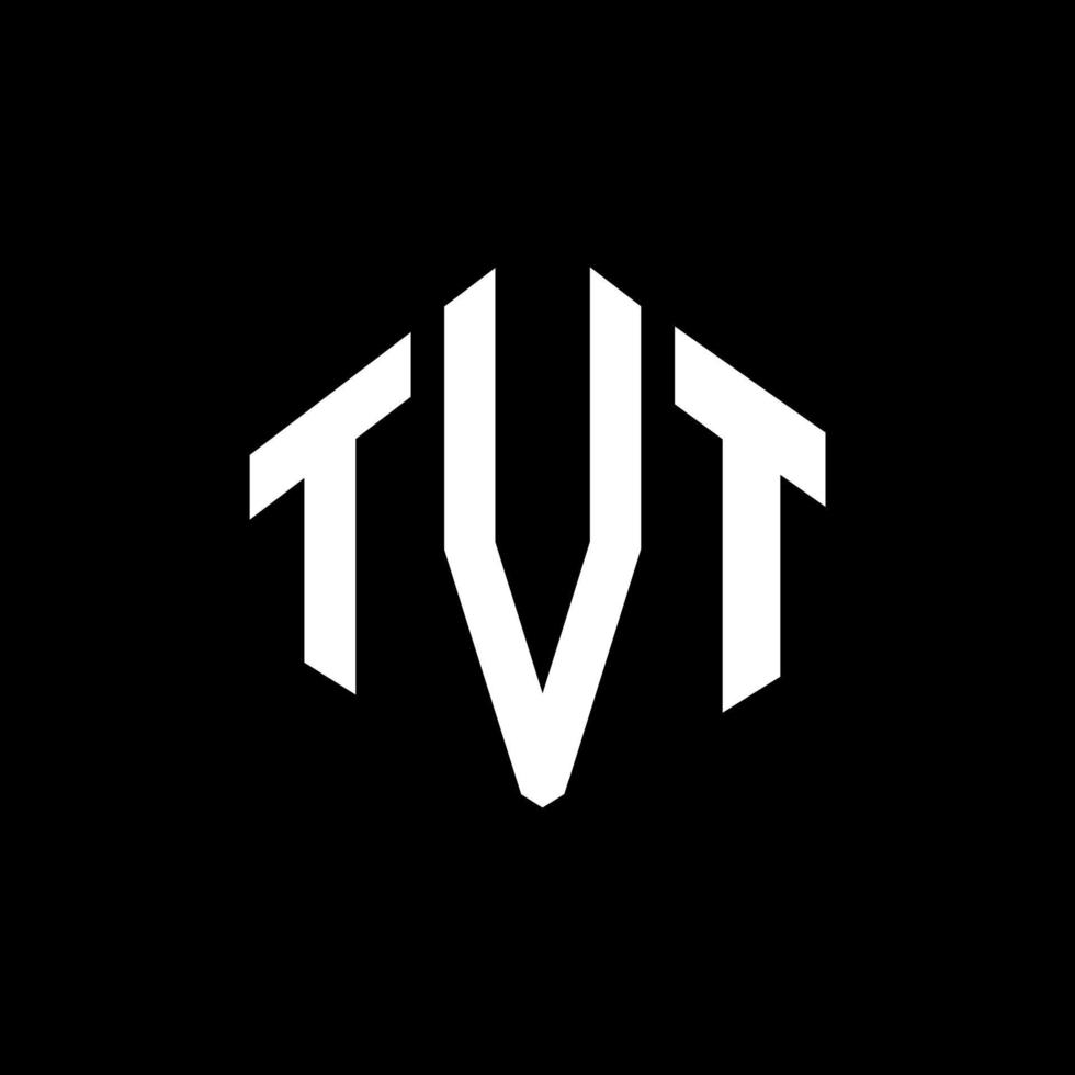 design del logo della lettera tvt con forma poligonale. design del logo a forma di poligono e cubo tvt. modello di logo vettoriale esagonale tvt colori bianco e nero. monogramma tvt, logo aziendale e immobiliare.