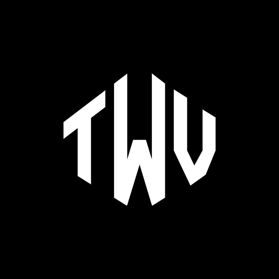 design del logo della lettera twv con forma poligonale. twv poligono e design del logo a forma di cubo. twv esagono logo modello vettoriale colori bianco e nero. monogramma twv, logo aziendale e immobiliare.