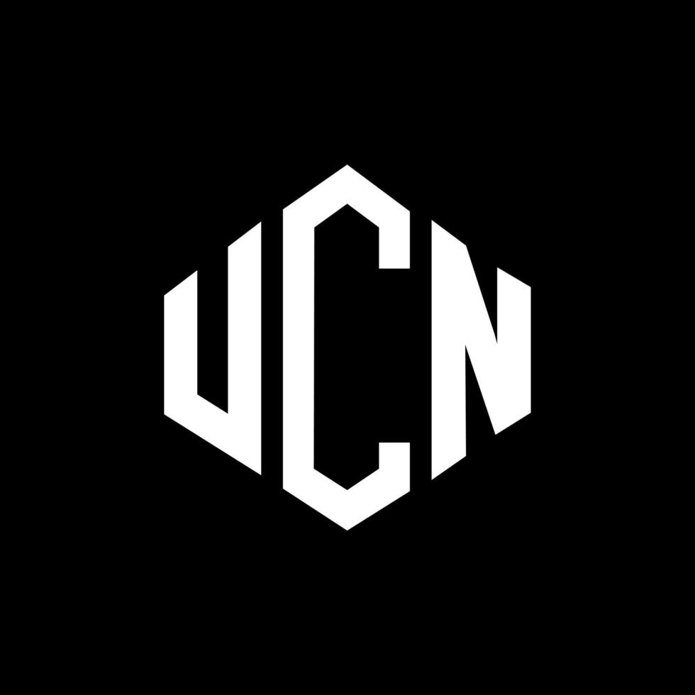 design del logo della lettera ucn con forma poligonale. ucn poligono e design del logo a forma di cubo. ucn modello di logo vettoriale esagonale colori bianco e nero. monogramma ucn, logo aziendale e immobiliare.