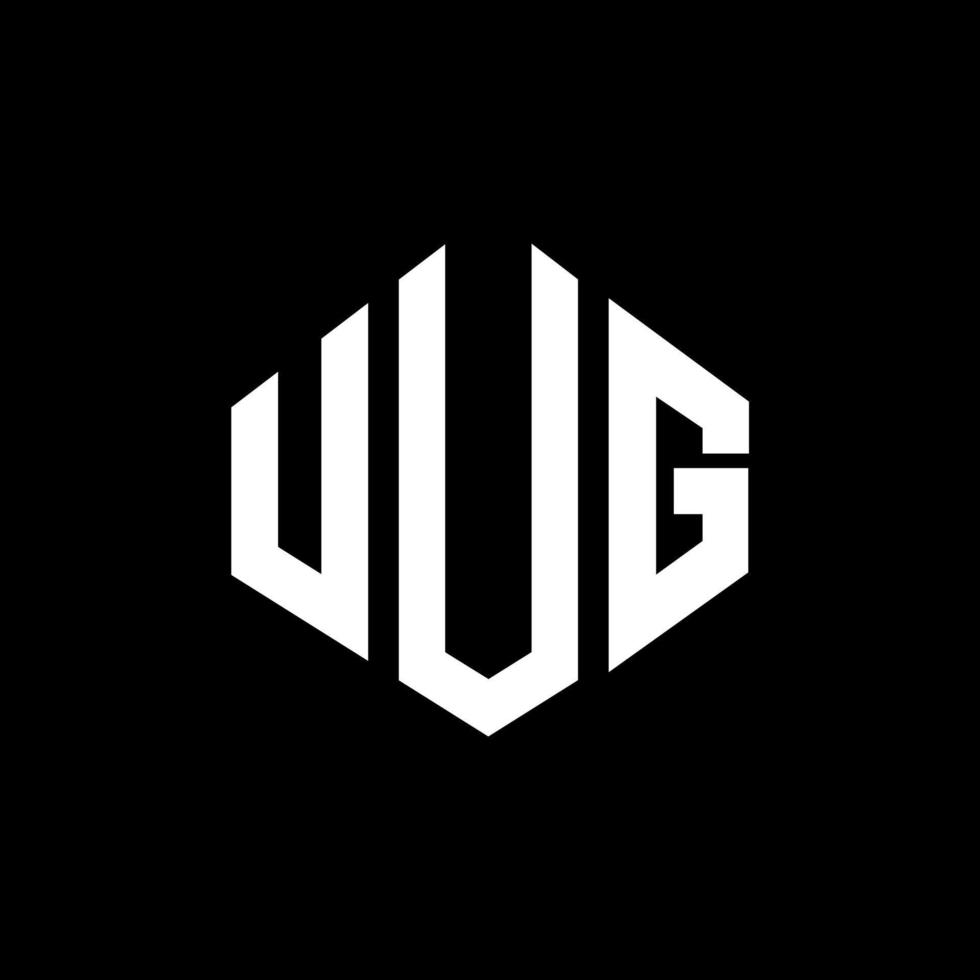 design del logo della lettera uug con forma poligonale. uug poligono e design del logo a forma di cubo. uug modello di logo vettoriale esagonale colori bianco e nero. uug monogramma, logo aziendale e immobiliare.