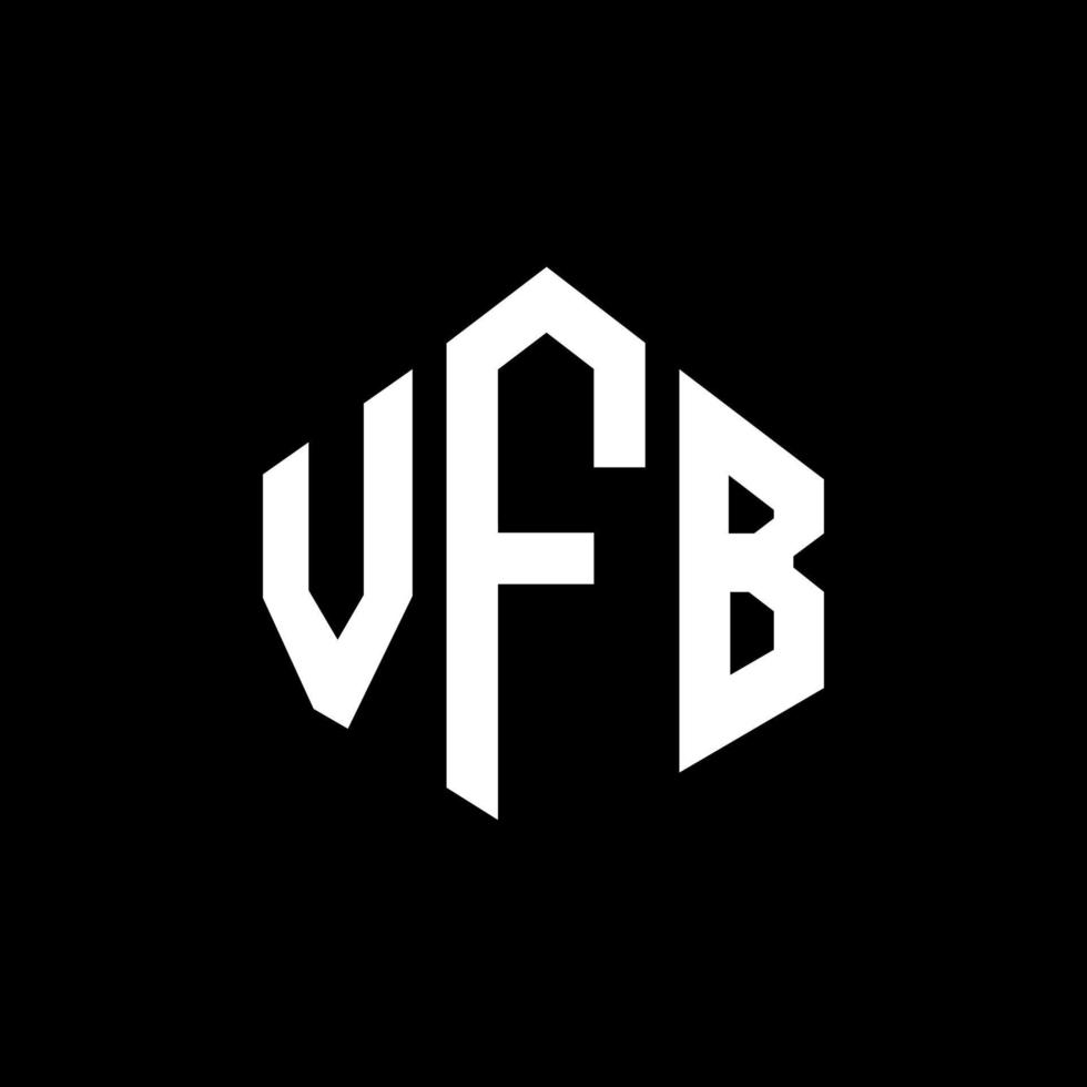 design del logo della lettera vfb con forma poligonale. vfb poligono e design del logo a forma di cubo. vfb modello di logo vettoriale esagonale colori bianco e nero. monogramma vfb, logo aziendale e immobiliare.
