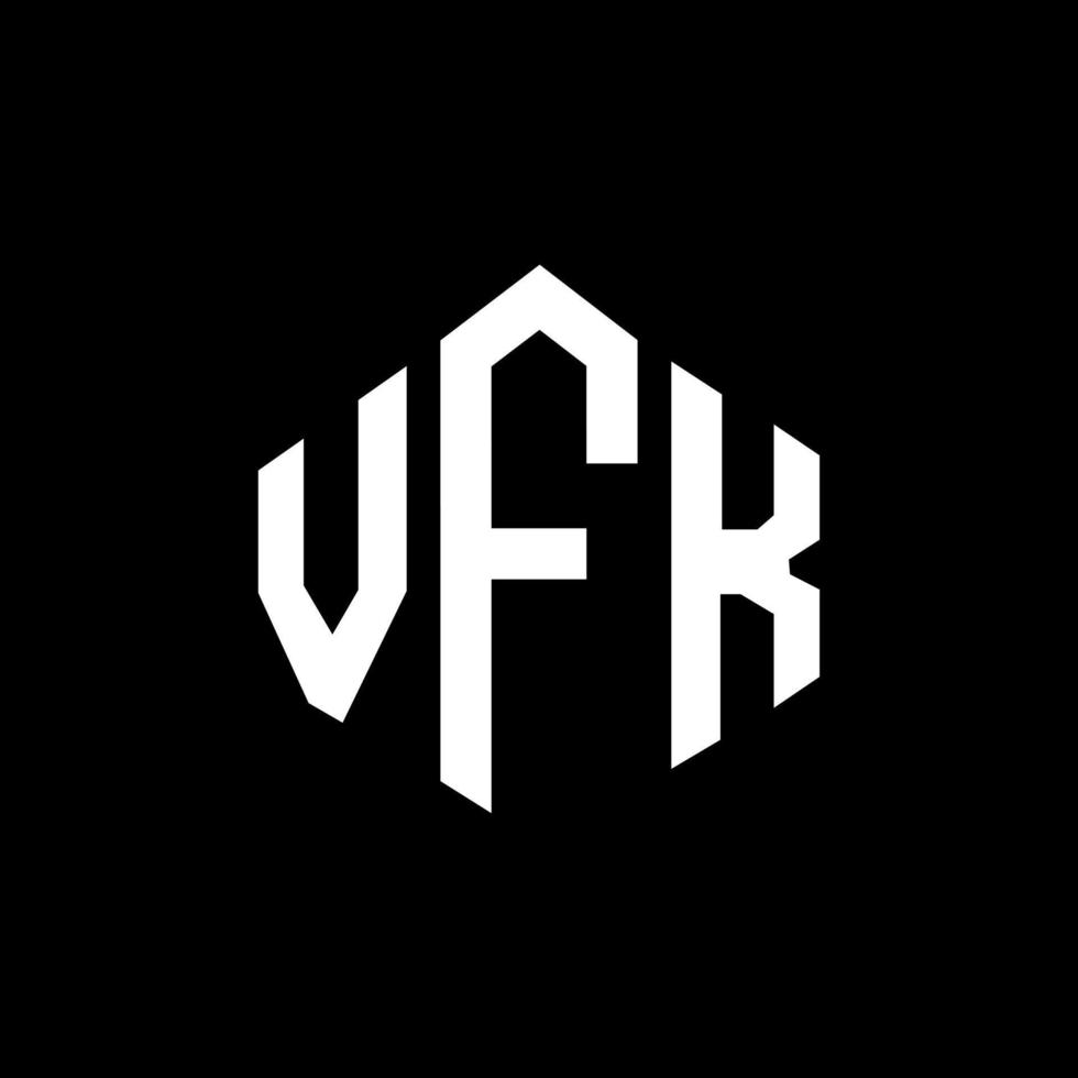 design del logo della lettera vfk con forma poligonale. vfk poligono e design del logo a forma di cubo. vfk esagono logo modello vettoriale colori bianco e nero. monogramma vfk, logo aziendale e immobiliare.