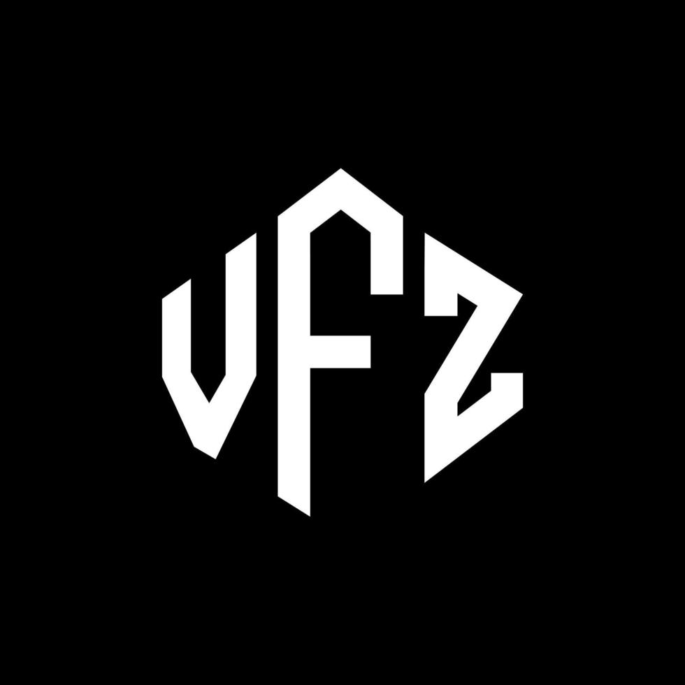 design del logo della lettera vfz con forma poligonale. vfz poligono e design del logo a forma di cubo. vfz modello di logo vettoriale esagonale colori bianco e nero. monogramma vfz, logo aziendale e immobiliare.