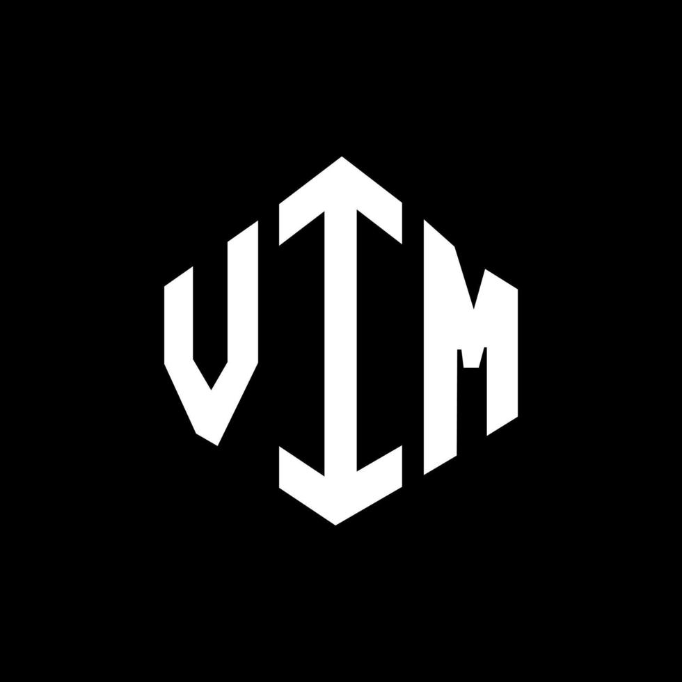design del logo della lettera vim con forma poligonale. vim poligono e design del logo a forma di cubo. vim esagono logo modello vettoriale colori bianco e nero. monogramma vim, logo aziendale e immobiliare.