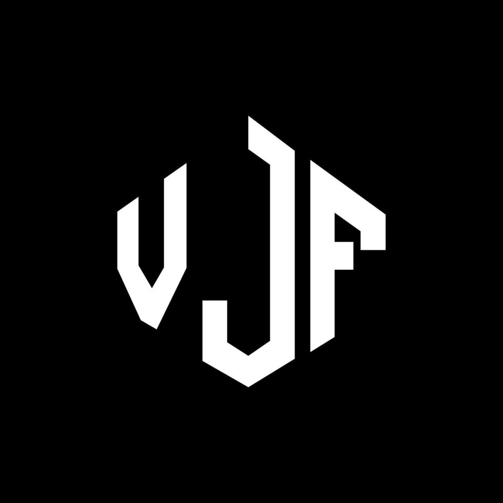 design del logo della lettera vjf con forma poligonale. vjf poligono e design del logo a forma di cubo. vjf modello di logo vettoriale esagonale colori bianco e nero. monogramma vjf, logo aziendale e immobiliare.