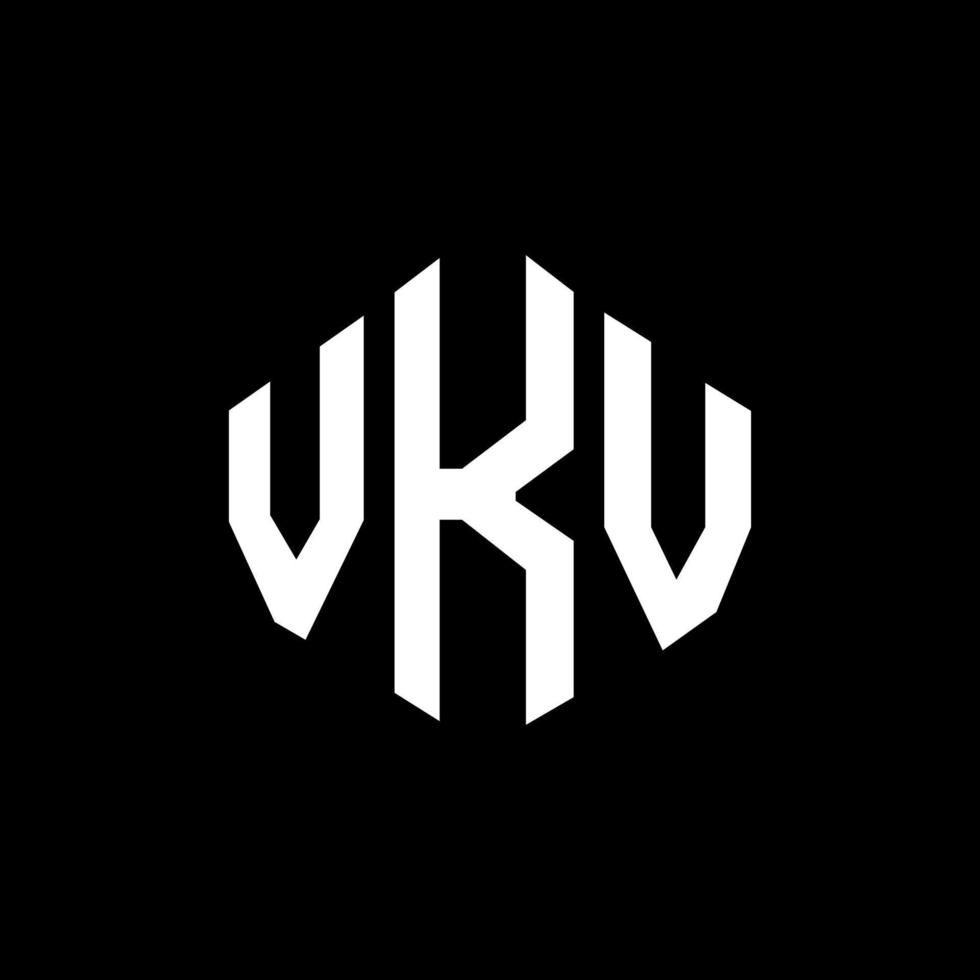 design del logo della lettera vkv con forma poligonale. design del logo a forma di poligono e cubo vkv. vkv modello di logo vettoriale esagonale colori bianco e nero. monogramma vkv, logo aziendale e immobiliare.