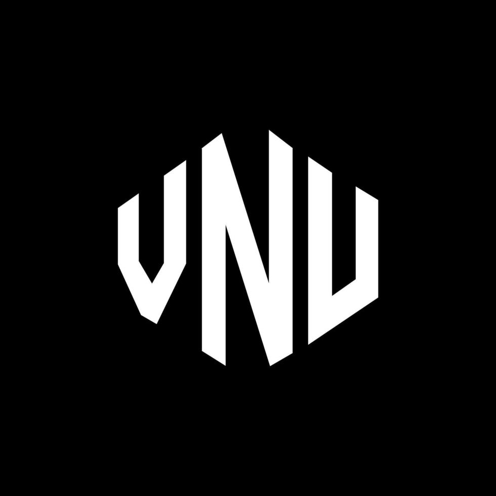 vnu lettera logo design con forma poligonale. vnu poligono e design del logo a forma di cubo. vnu modello di logo vettoriale esagonale colori bianco e nero. monogramma vnu, logo aziendale e immobiliare.