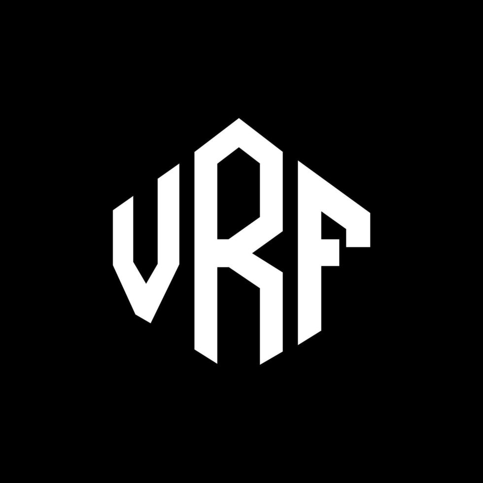 design del logo della lettera vrf con forma poligonale. vrf poligono e design del logo a forma di cubo. vrf modello di logo vettoriale esagonale colori bianco e nero. monogramma vrf, logo aziendale e immobiliare.