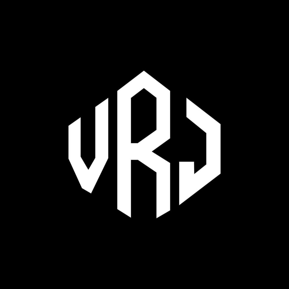 design del logo della lettera vrj con forma poligonale. vrj poligono e design del logo a forma di cubo. vrj modello di logo vettoriale esagonale colori bianco e nero. monogramma vrj, logo aziendale e immobiliare.