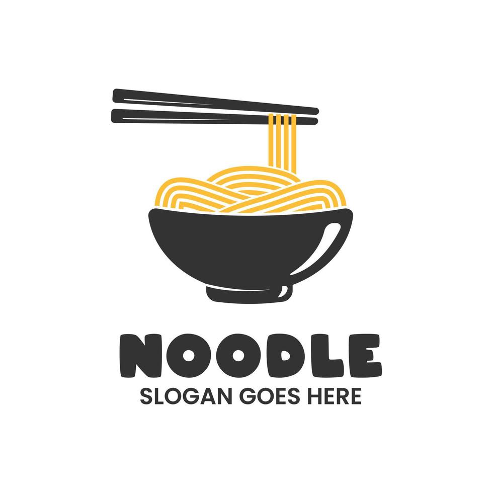 modello di logo del ristorante ramen o noodle con sfondo isolato vettore