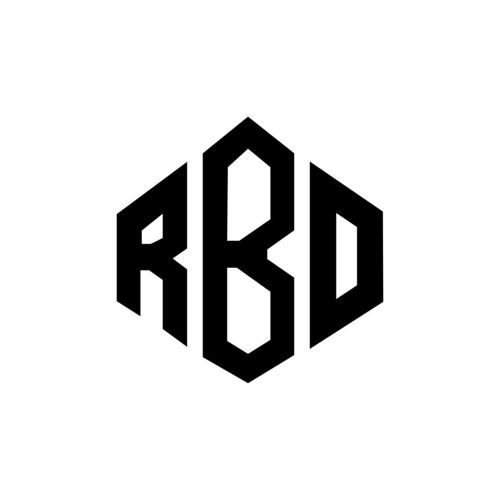 design del logo della lettera rbo con forma poligonale. rbo poligono e design del logo a forma di cubo. rbo modello di logo vettoriale esagonale colori bianco e nero. monogramma rbo, logo aziendale e immobiliare.