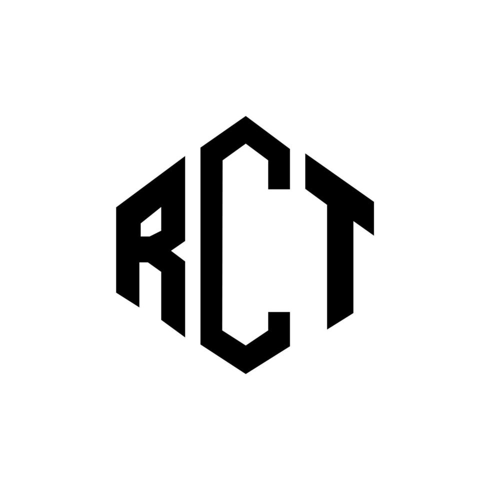 design del logo della lettera rct con forma poligonale. poligono rct e design del logo a forma di cubo. rct modello di logo vettoriale esagonale colori bianco e nero. monogramma rct, logo aziendale e immobiliare.
