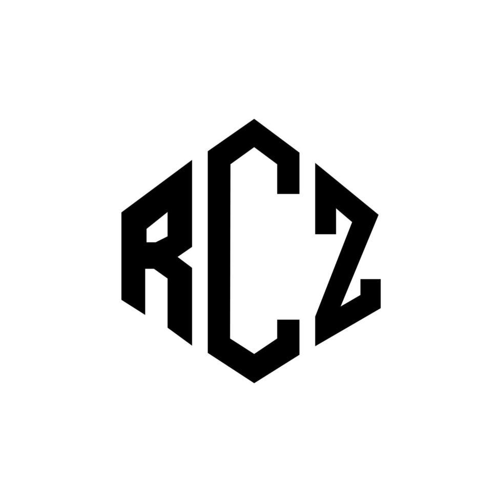 logo lettera rcz con forma poligonale. poligono rcz e design del logo a forma di cubo. colori bianco e nero del modello di logo di vettore di esagono rcz. monogramma rcz, logo aziendale e immobiliare.