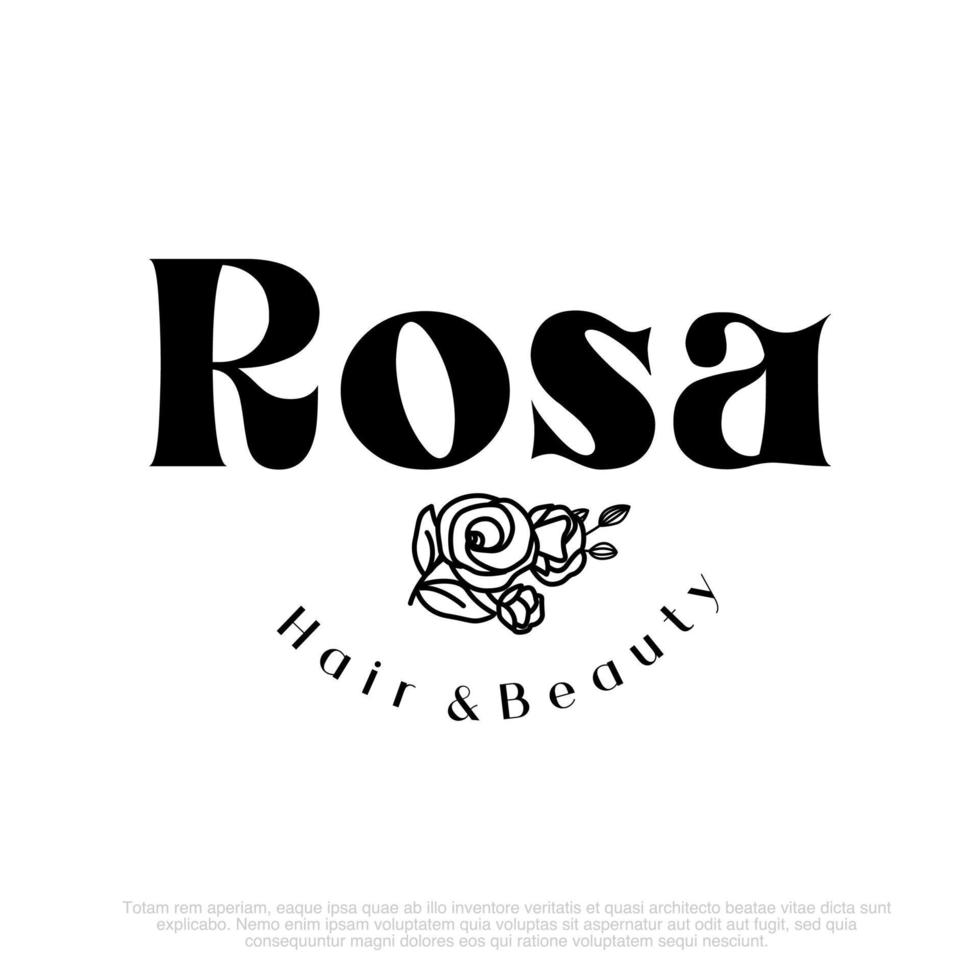 logo della linea disegnata a mano in stile minimalista ed elegante con logo rosa femminile vettore