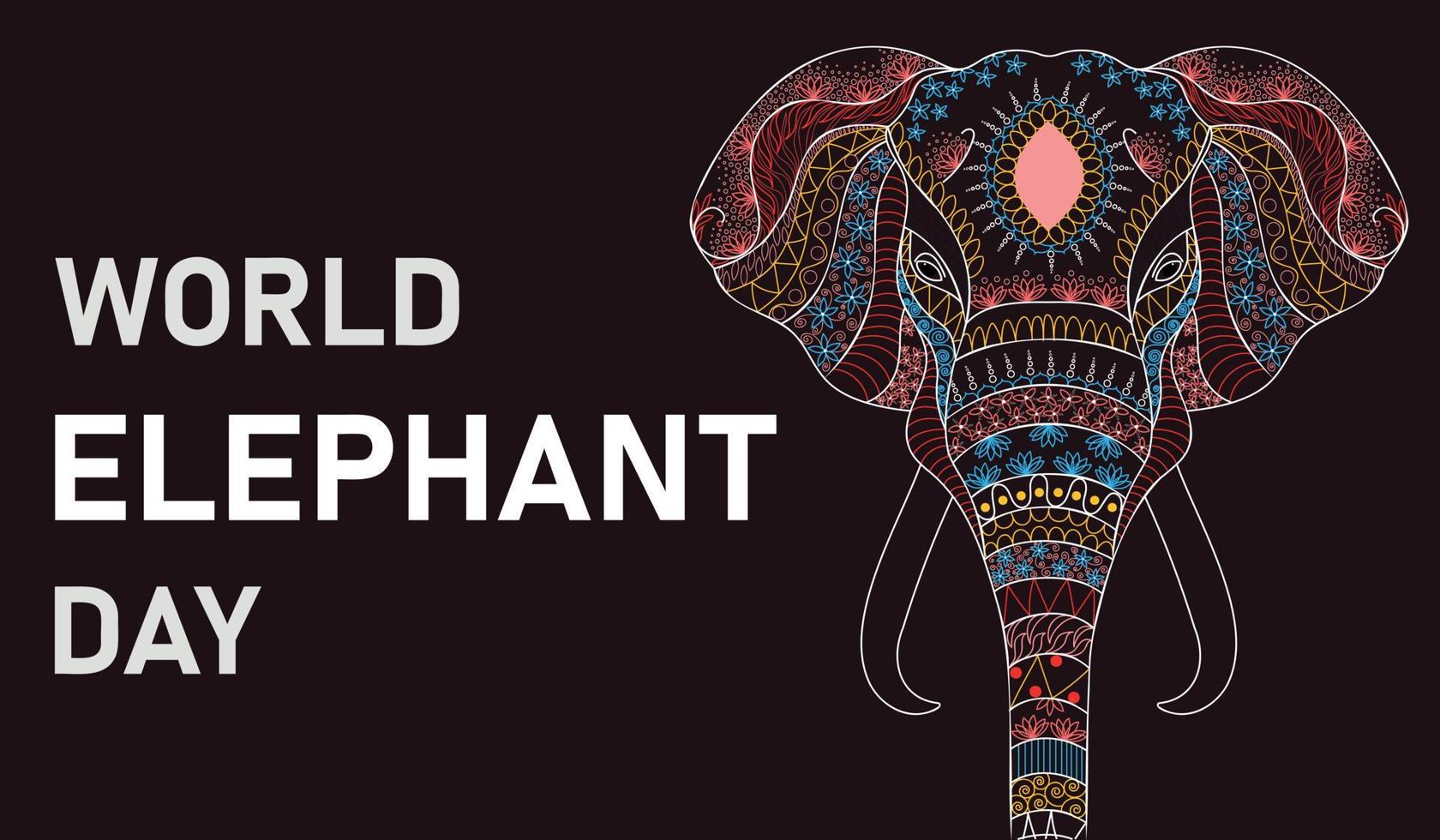 giornata mondiale dell'elefante. vettore