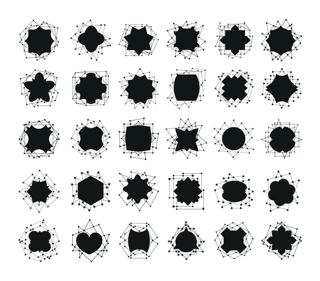 cornici nere con costellazioni vettore