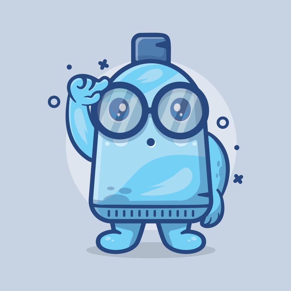 mascotte del personaggio del tubo di dentifricio geniale con un cartone animato isolato con espressione di pensiero in un design piatto vettore