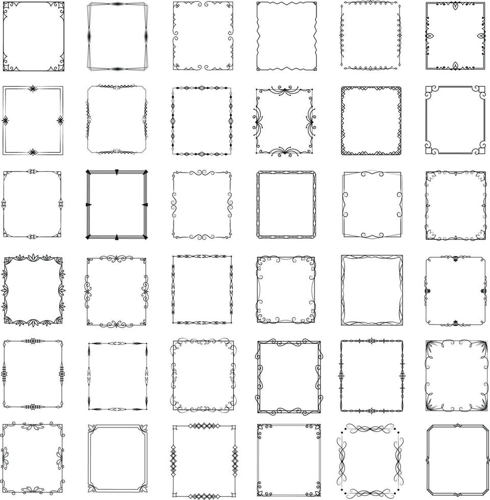 collezione di cornici rettangolari vettore
