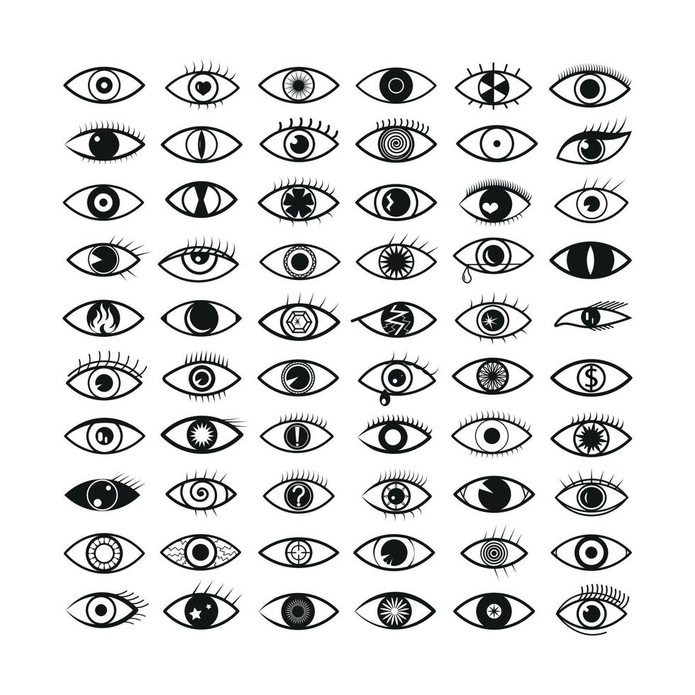 collezione di icone degli occhi vettore