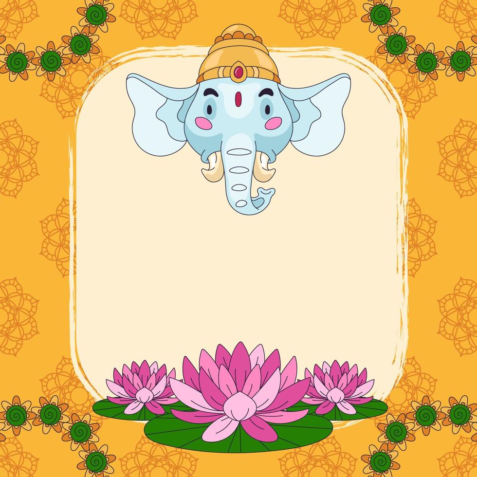 disegnato a mano di ganesh chaturthi sfondo vettore