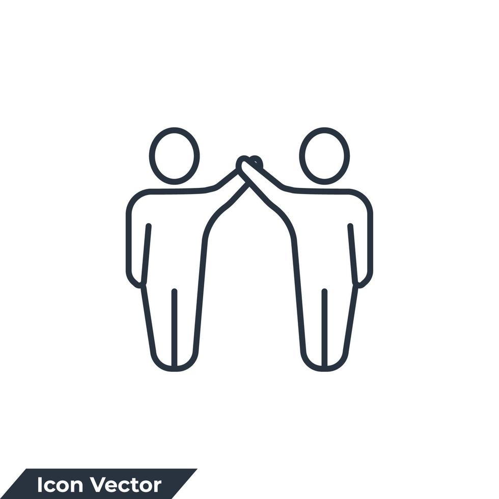 illustrazione vettoriale del logo dell'icona di partnership. modello di simbolo di amicizia per la raccolta di grafica e web design