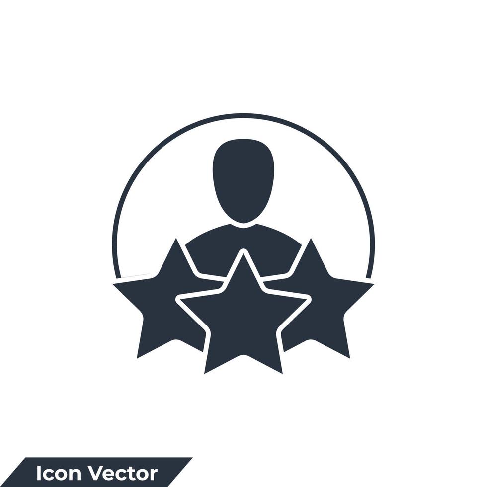 illustrazione vettoriale del logo dell'icona del miglior dipendente. modello di simbolo dell'esperienza del cliente per la raccolta di grafica e web design