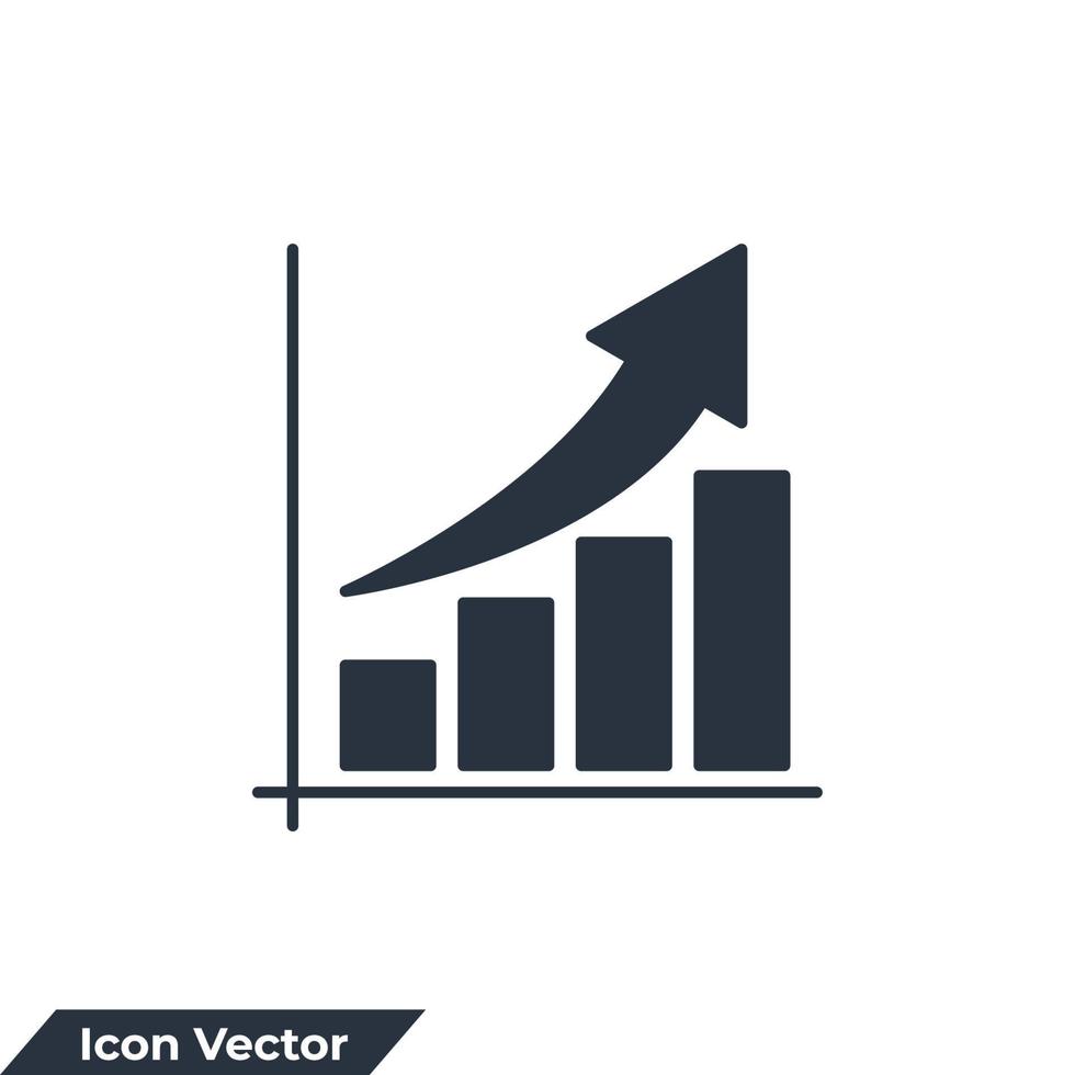 illustrazione vettoriale del logo dell'icona di crescita. modello di simbolo del grafico a barre in crescita per la raccolta di grafica e web design