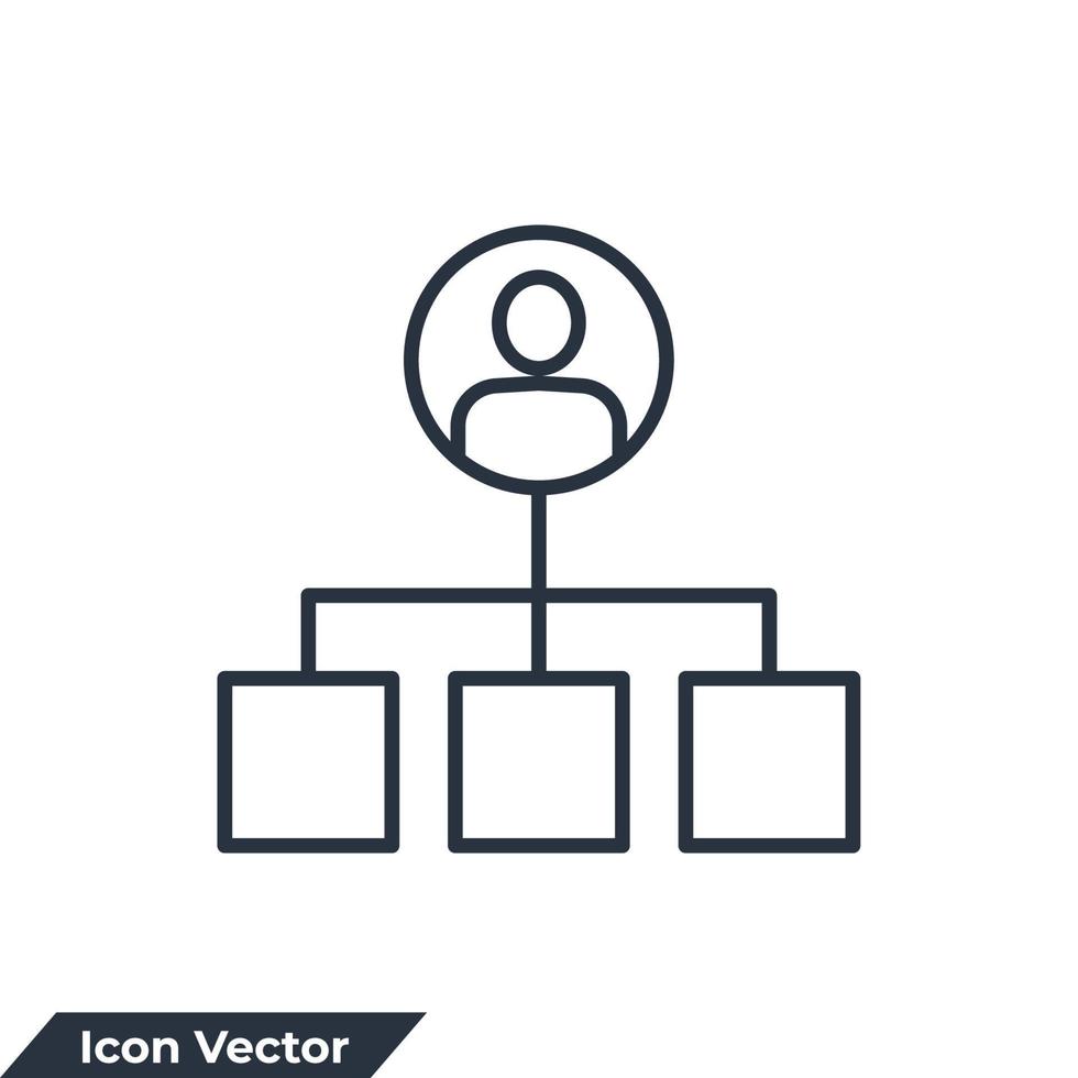 illustrazione vettoriale del logo dell'icona della struttura. modello di simbolo della gerarchia per la raccolta di grafica e web design