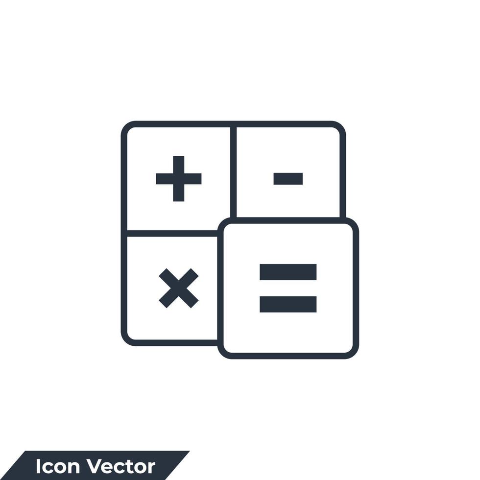 illustrazione vettoriale del logo dell'icona della calcolatrice. modello di simbolo di finanza per la raccolta di grafica e web design