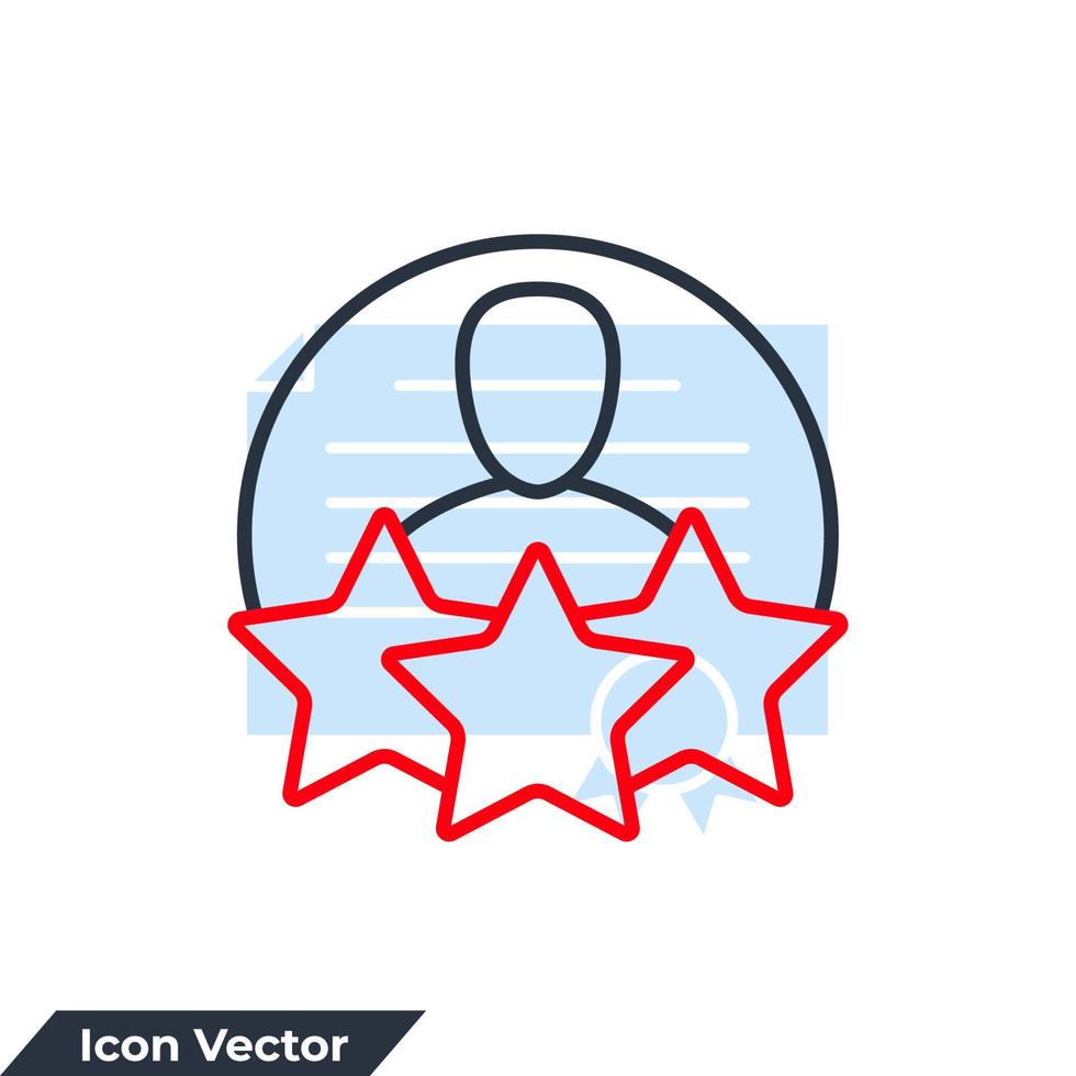 illustrazione vettoriale del logo dell'icona del miglior dipendente. modello di simbolo dell'esperienza del cliente per la raccolta di grafica e web design