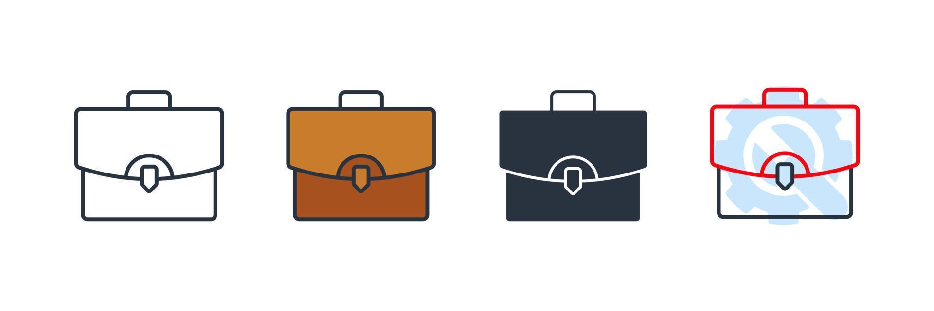 illustrazione vettoriale del logo dell'icona della valigetta. modello di simbolo di portafoglio per la raccolta di grafica e web design