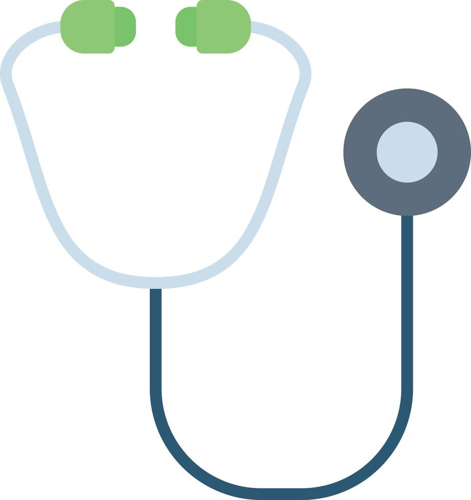 icona piatta dello stetoscopio vettore