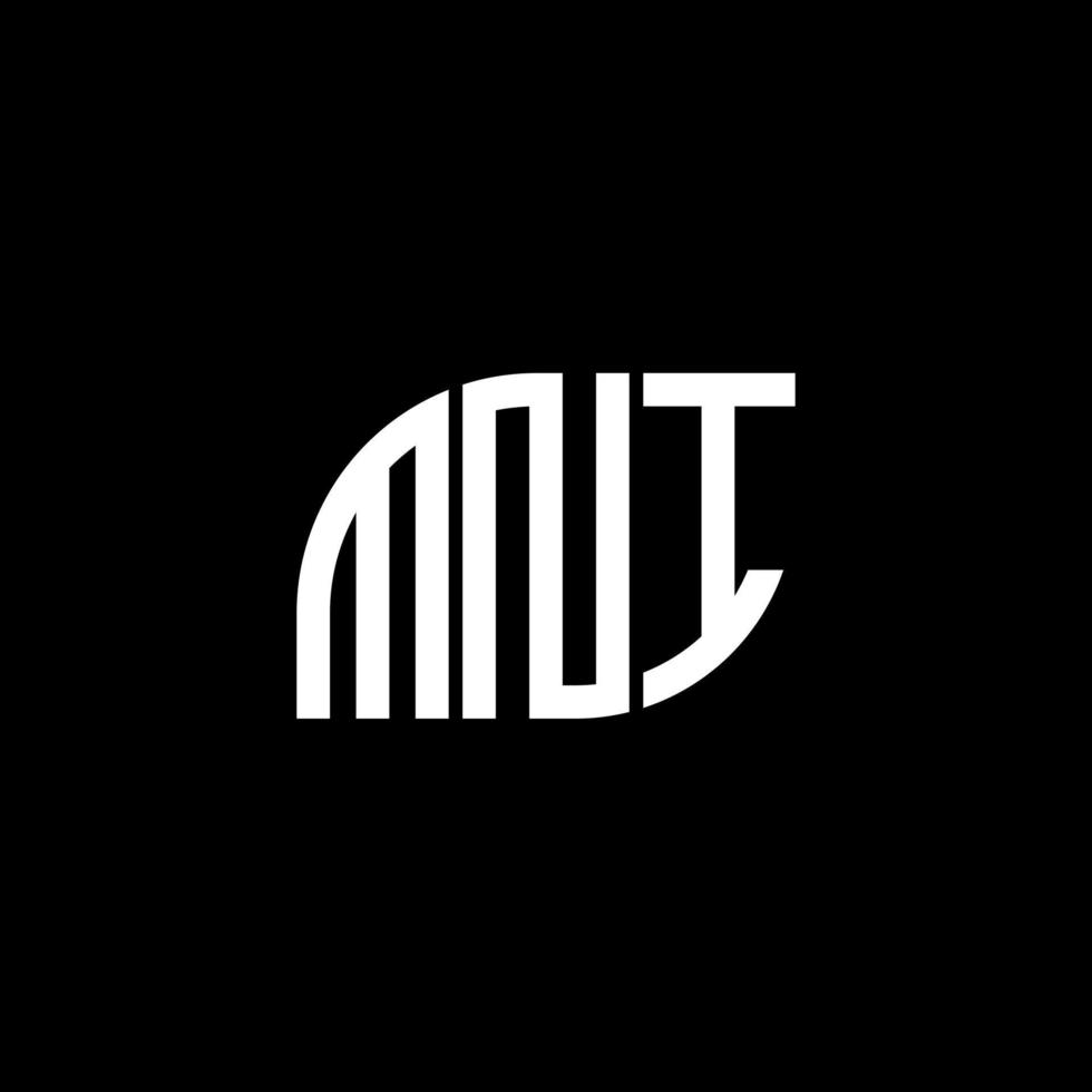 mni lettera logo design su sfondo nero. mni creative iniziali lettera logo concept. disegno della lettera mni. vettore