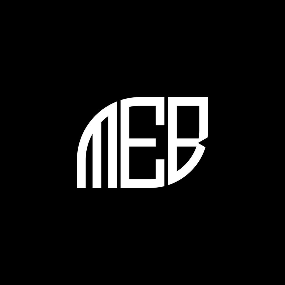 meb lettera logo design su sfondo nero. meb creative iniziali lettera logo concept. disegno della lettera meb. vettore