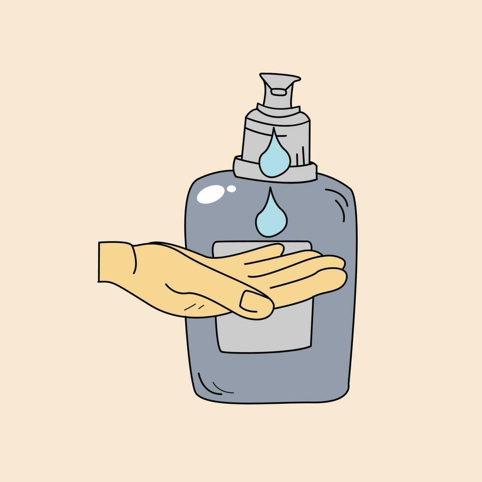 illustrazione vettoriale disinfettante per le mani