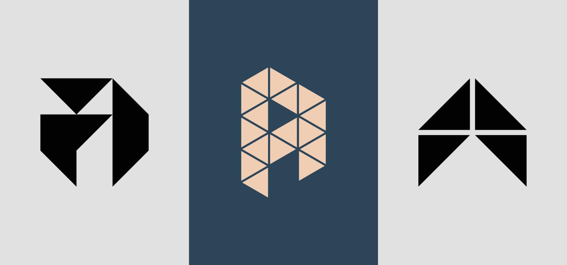monogramma quadrato iniziale un pacchetto di disegni logo. vettore