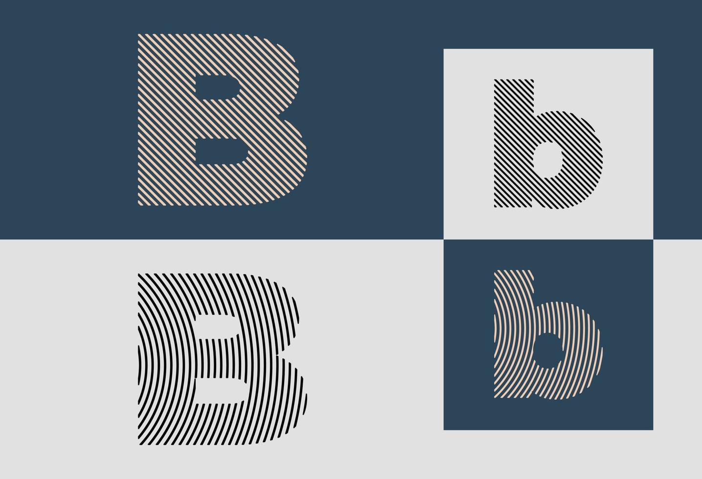pacchetto di disegni di logo b di lettere iniziali creative. vettore