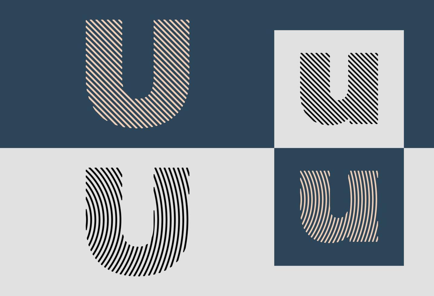 pacchetto creativo di lettere iniziali u logo design. vettore