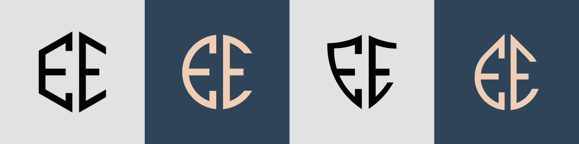 pacchetto creativo semplice di lettere iniziali ee logo design. vettore
