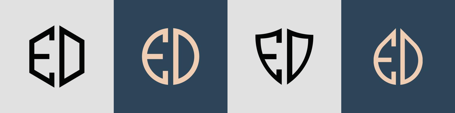 pacchetto creativo semplice di lettere iniziali ed logo design. vettore