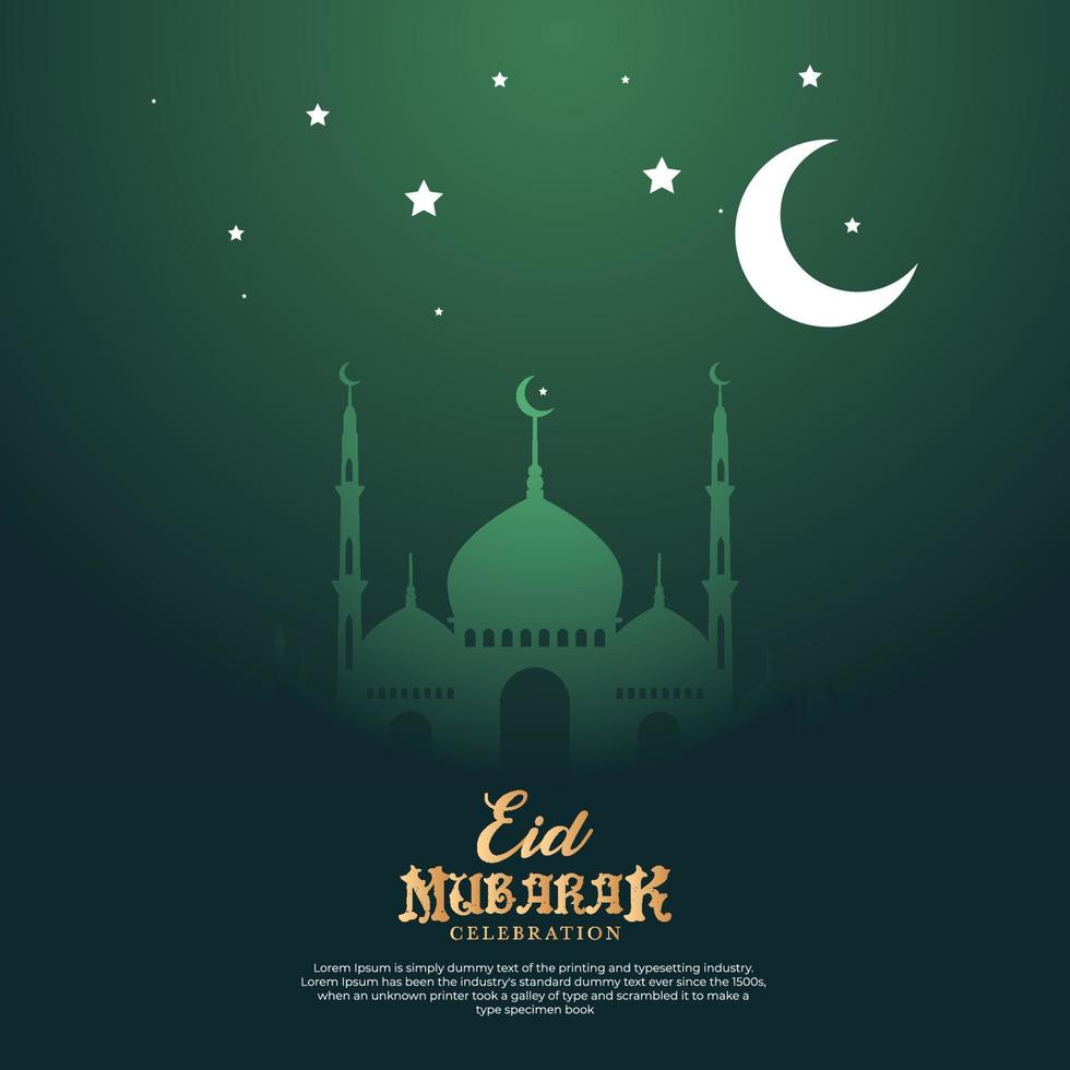 eid Mubarak. annunci creativi per social media, banner, poster, design di modelli di biglietti di auguri vettore